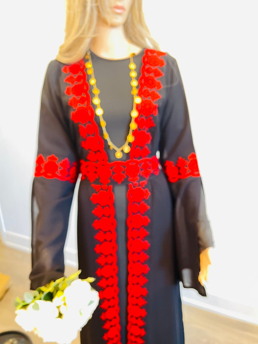 Red & Black Palestinian Bisht