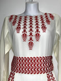Bridal Cape Sleeve Modern Embroidered Thobe (Off-White)