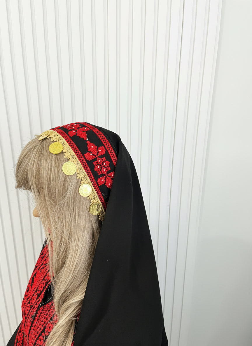 Palestanin Embroidered headband with coins Veil (3 colours)