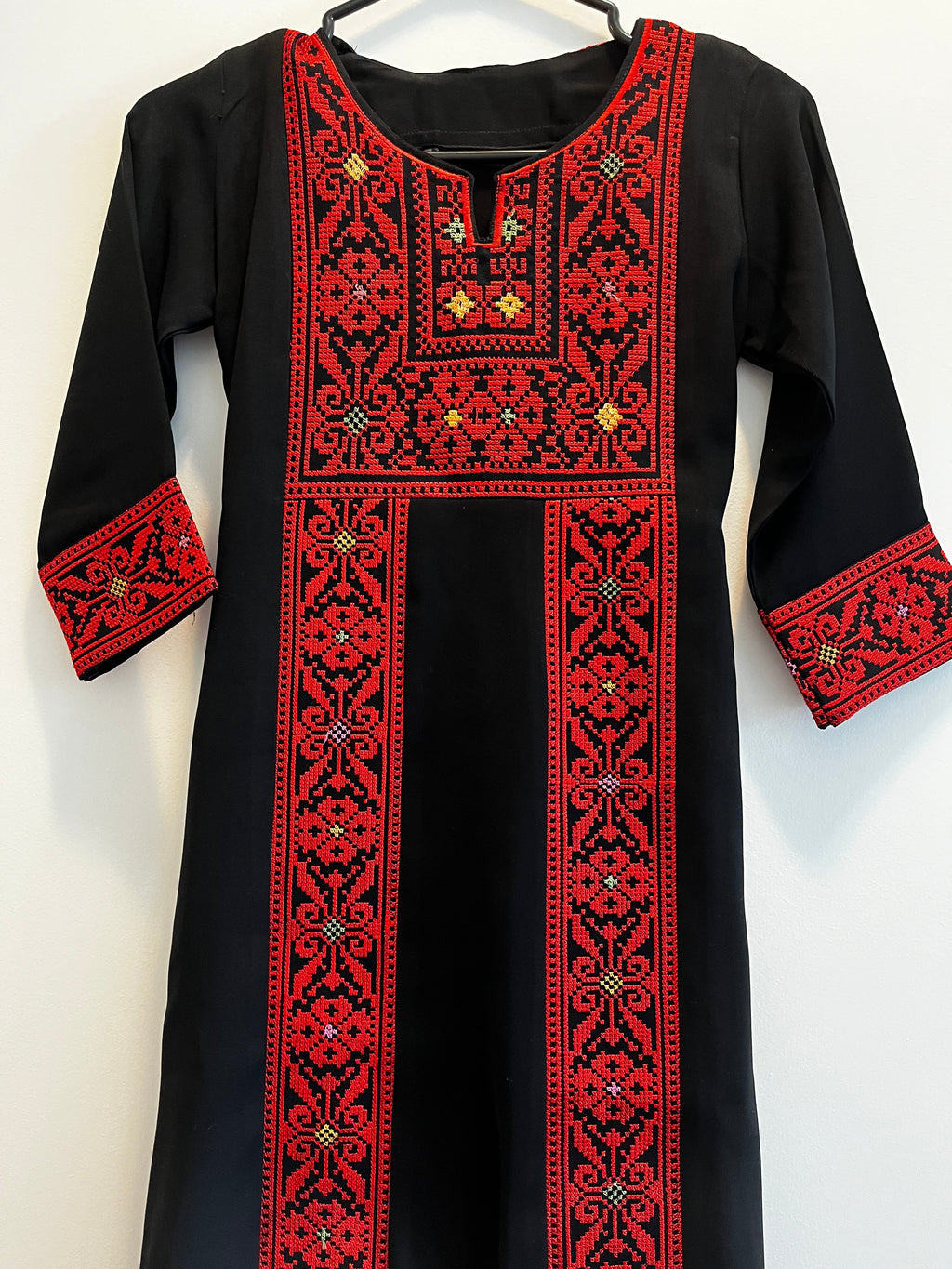 Kids Long Sleeve Full Embroidered Palestinian Thobe