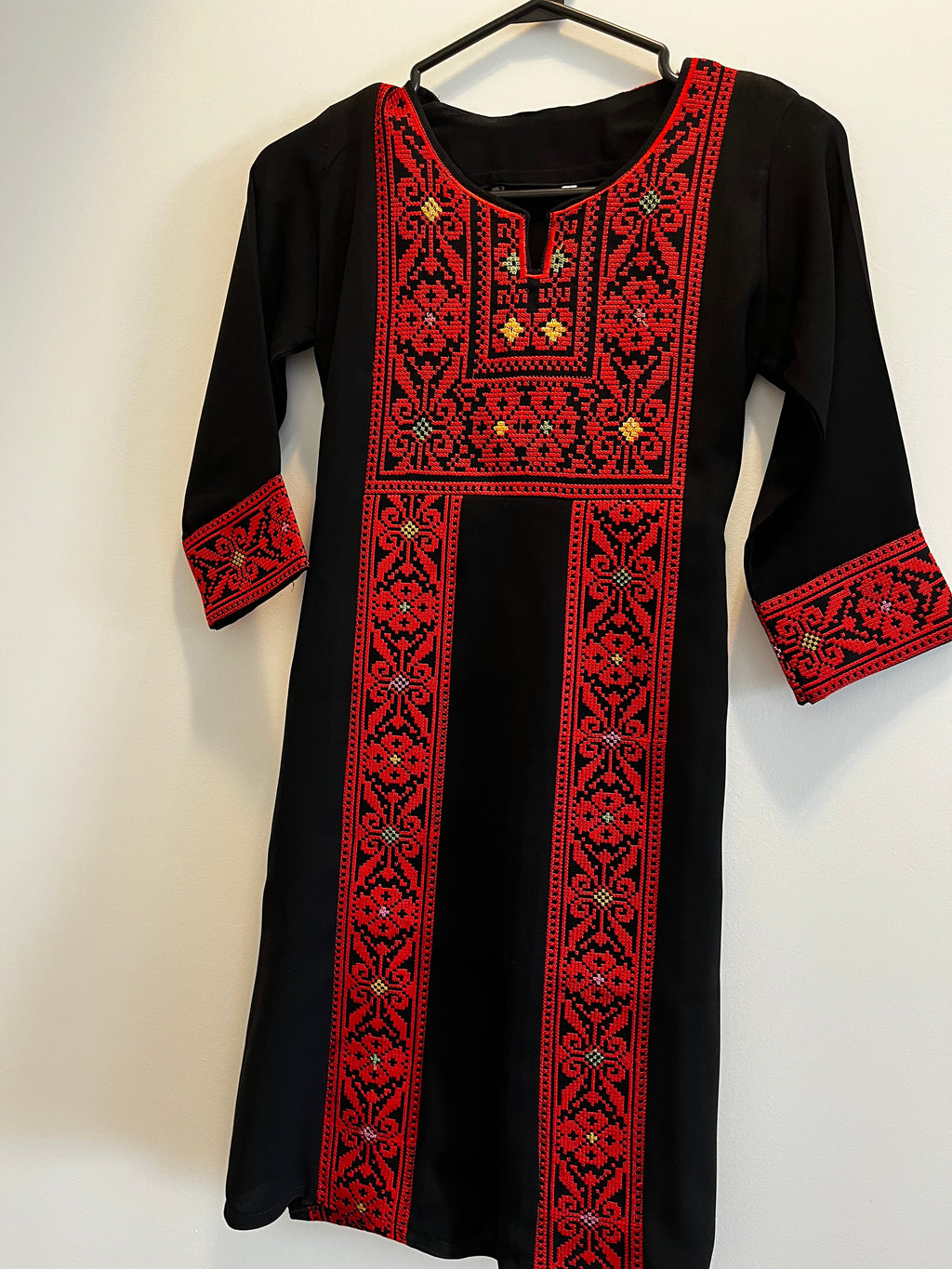 Kids Long Sleeve Full Embroidered Palestinian Thobe