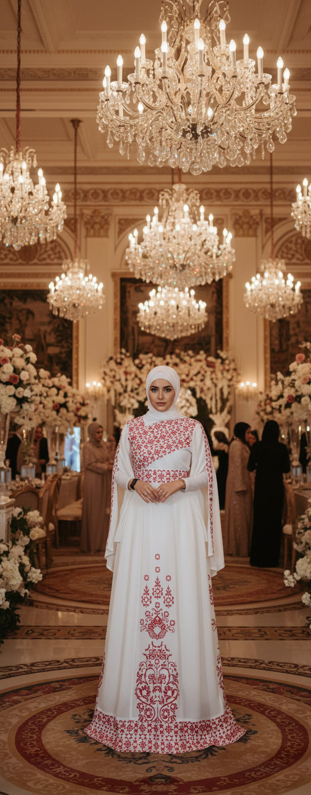 White Essence with Red Stitch: Modern Thobe