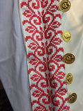 Bridal Embroidered head band with coins Veil (Red & Blue)
