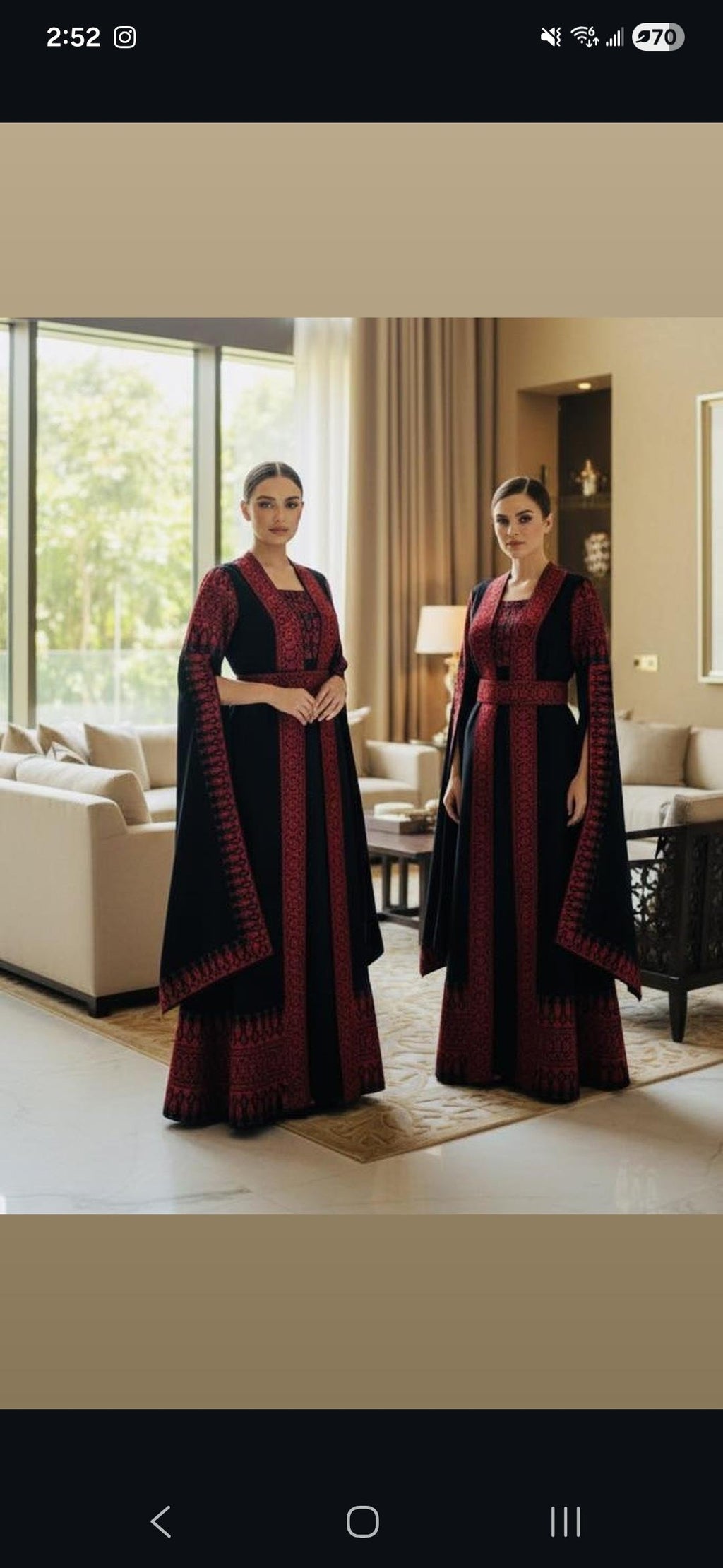 Sama Thobe Modern Palestinian Thobe With Bisht/Abaya - 3 pieces